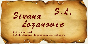 Simana Lozanović vizit kartica
